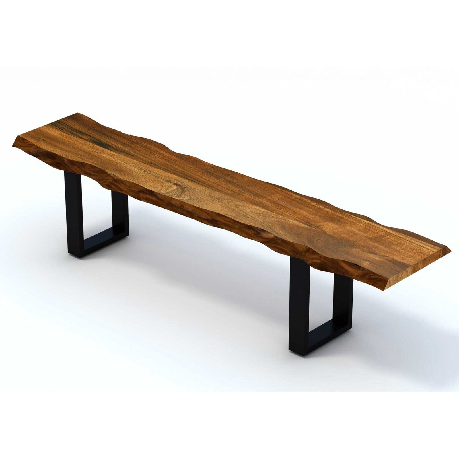 hms 68 live edge solid wood dining bench in brown and black elegant dining room furniture