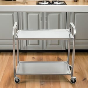 2 tier 85x45x90cm stainless steel kitchen dining food cart trolley medium utility kitchen islands & carts product category