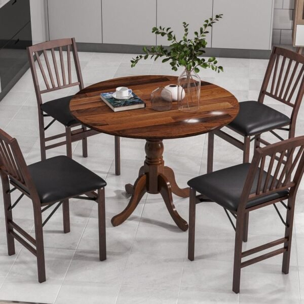 curved trestle leg dining table with round wood tabletop unique and stylish design