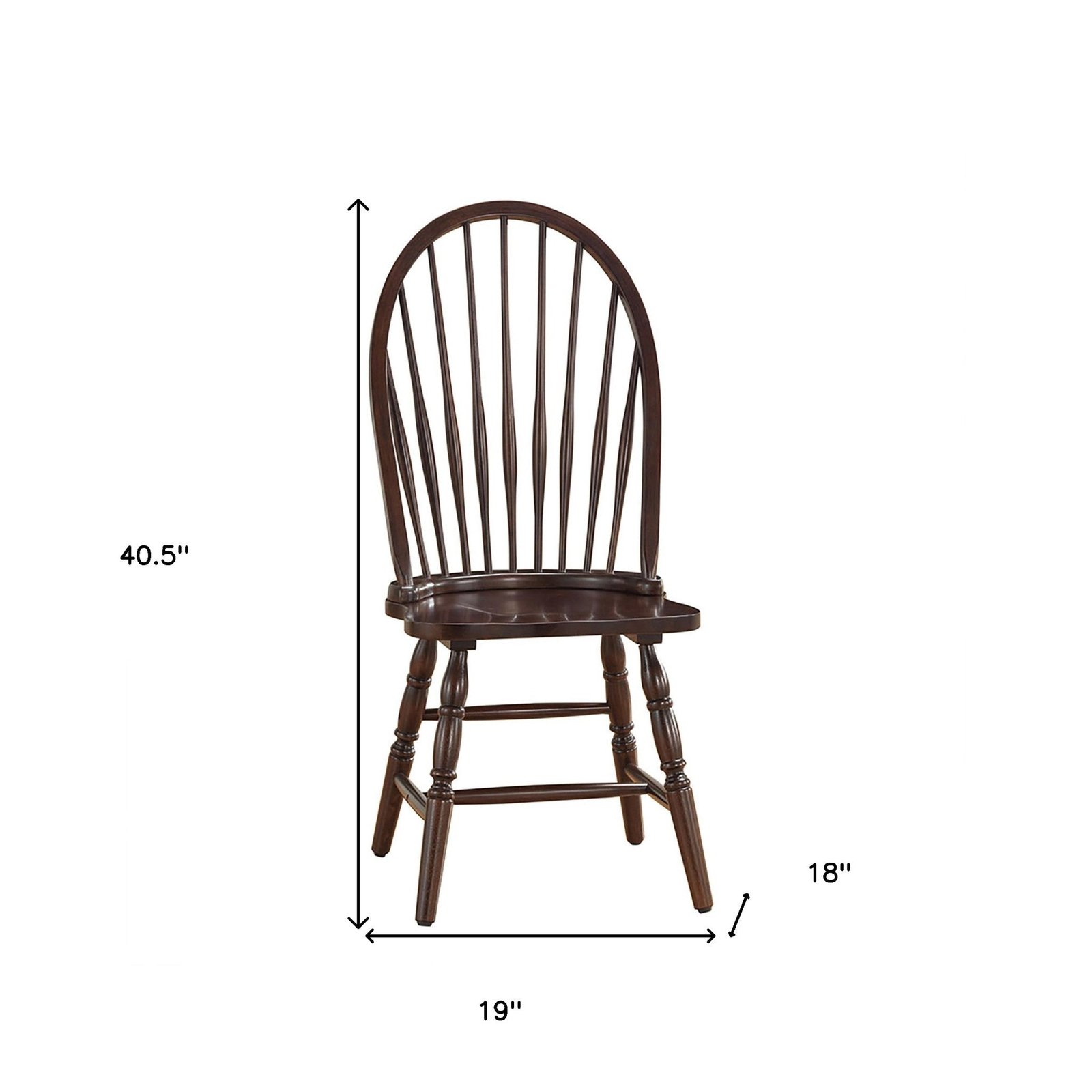 hms espresso wood windsor back dining side chair for living room