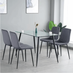 fcj 4 piece kitchen chair set dining chairs with upholstered seat and metal legs