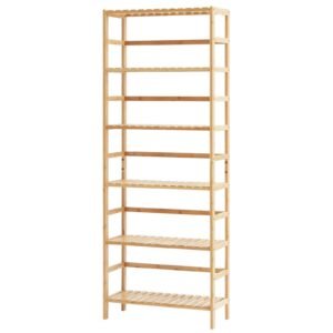 6 tier bamboo ladder bookcase rectangle storage rack bookshelf eco friendly and stylish bookcase