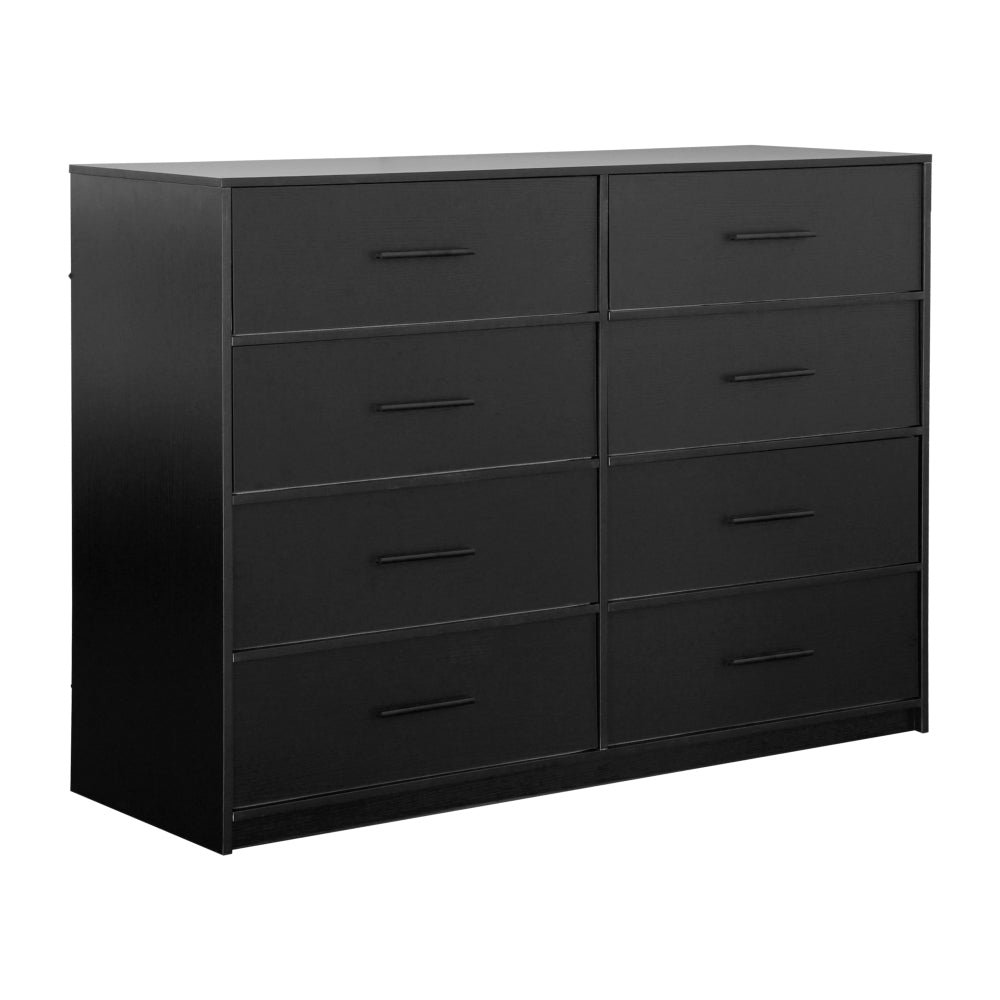 8 drawer dresser with large fabric drawers, black