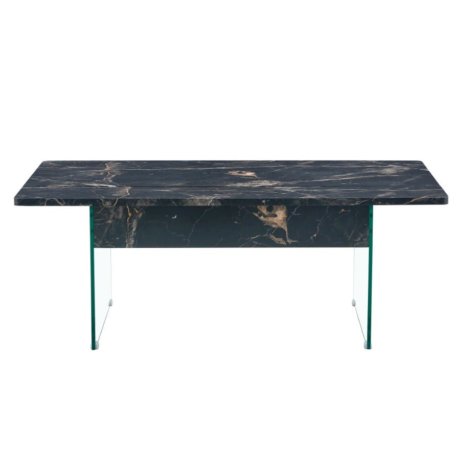 43.3 inch lift top coffee table w/storage black marble & tempered glass (300lb capacity) space saving, multi color