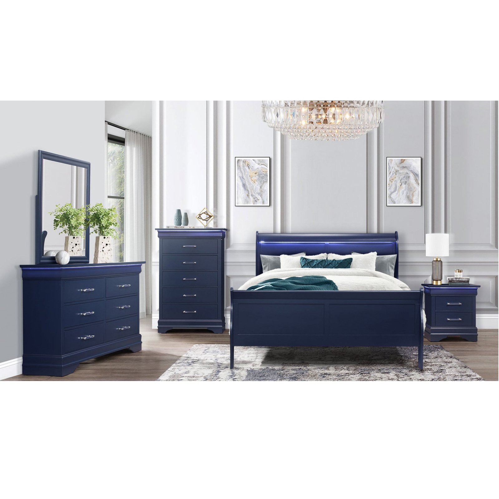 hms blue double and king size platform bed frame with storage tufted soft style for bedroom and apartment furniture