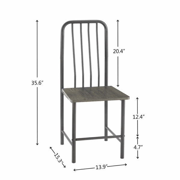 fcj luxury dining set 2 piece square glass tempered table 4 legs 2 metal chairs black brown for home office kitchen dining room