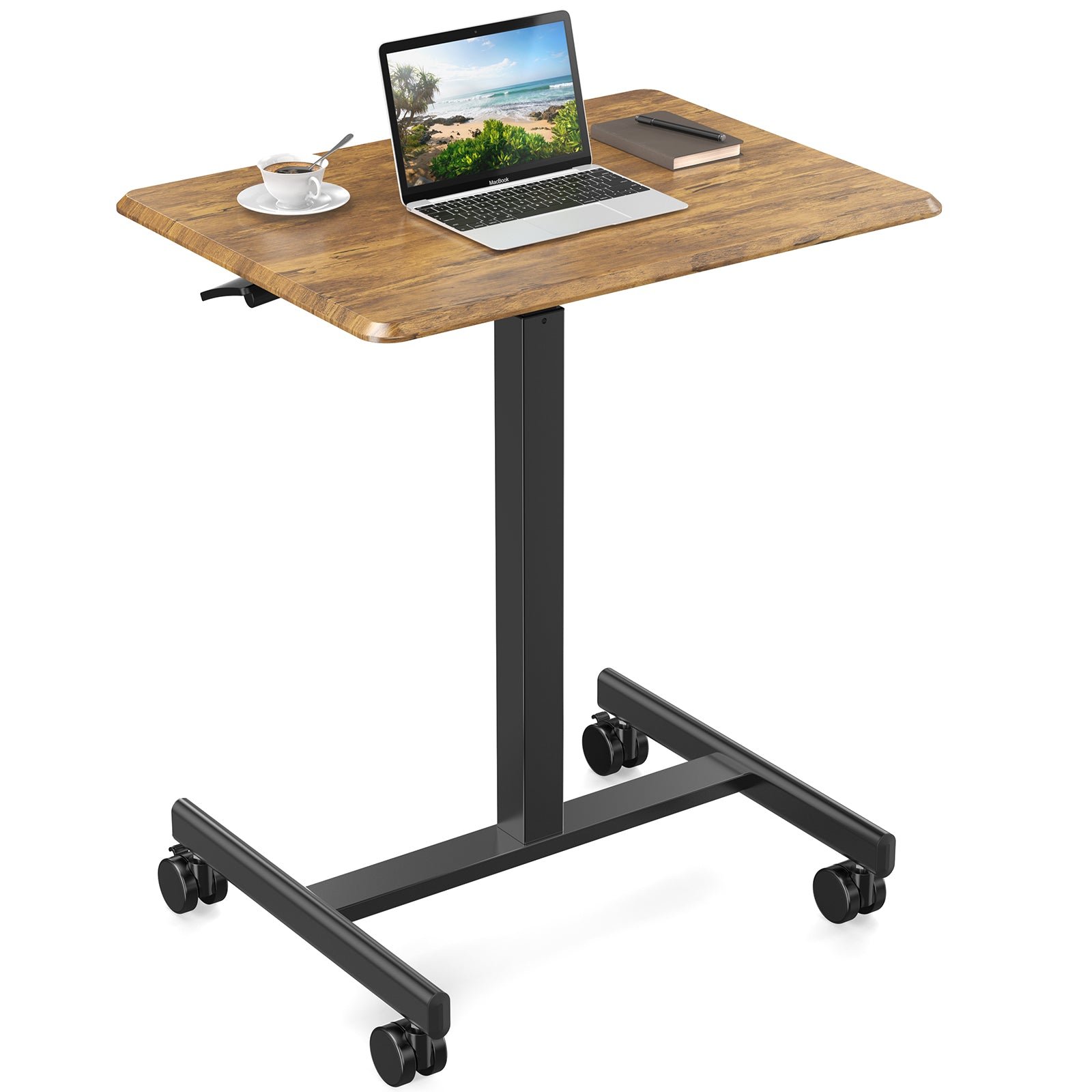 fcj adjustable rolling laptop computer cart for home office or classroom practical overbed table