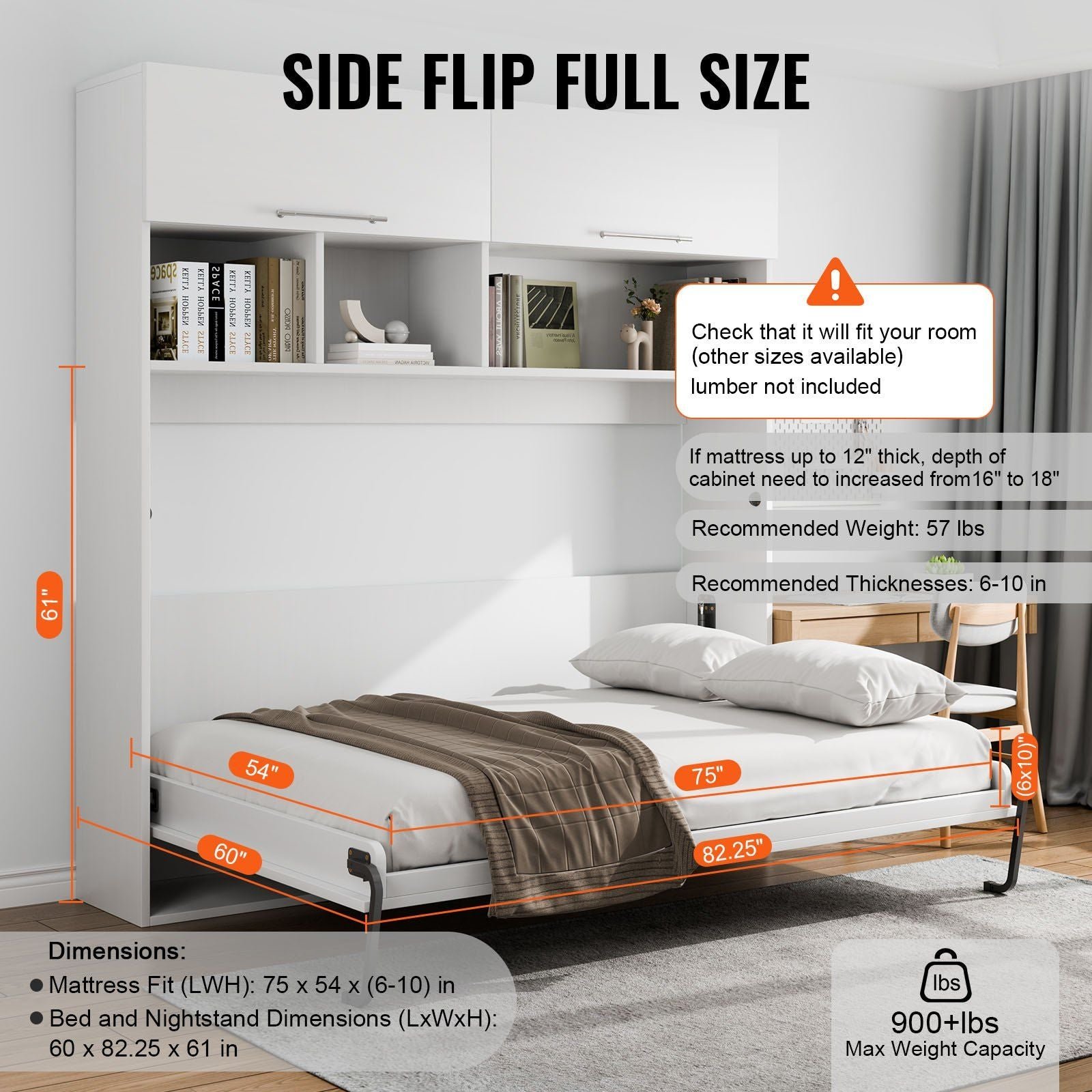 deluxe full diy murphy bed kit mechanical hardware for wall folding bed