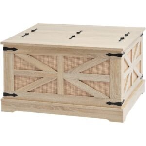 2 tier rectangle rattan coffee table for living room accent piece for any space