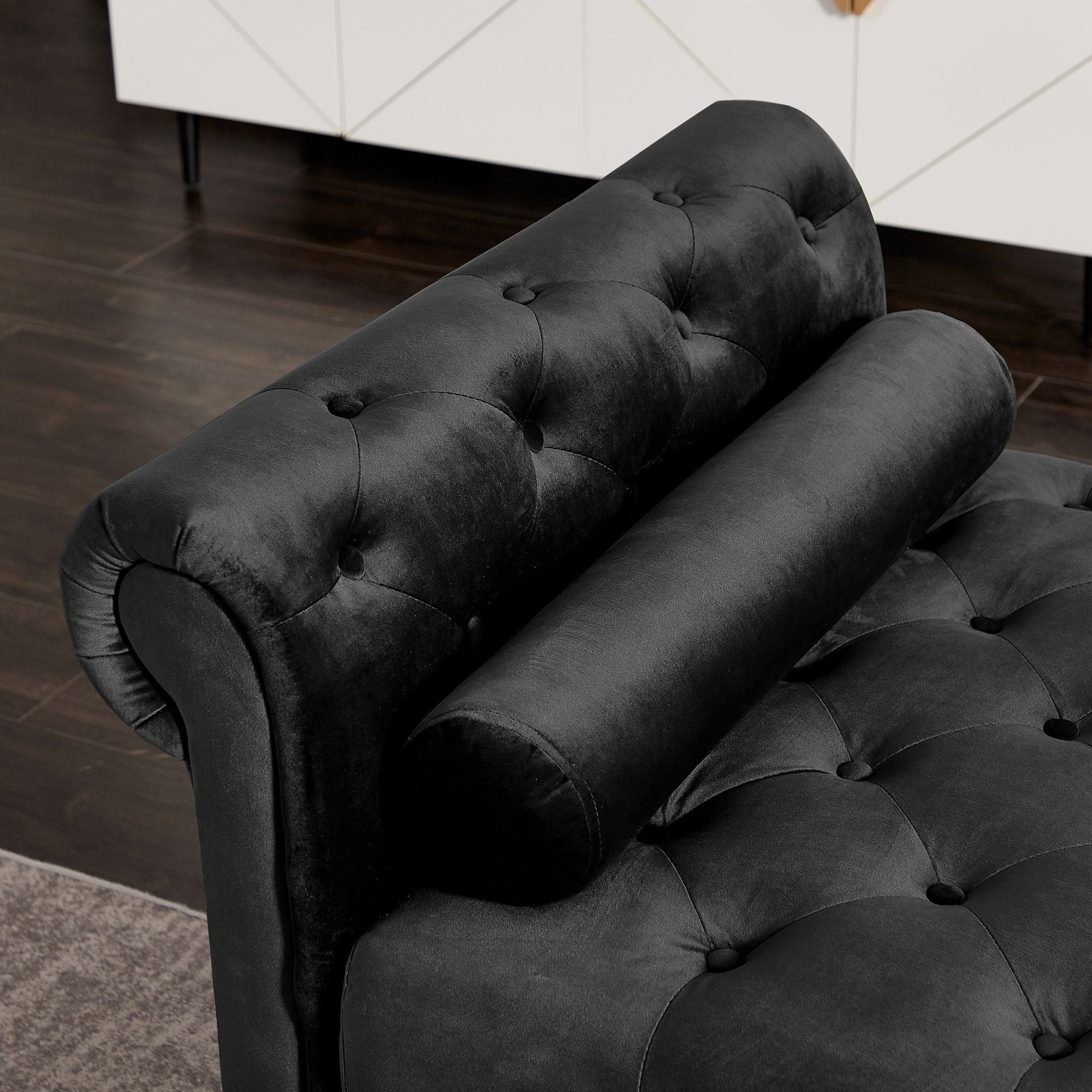 2038 large rectangular black sofa stool elegant ottoman for comfort & style
