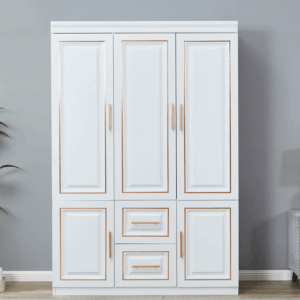 74" white wood storage cabinet 2 door closet with hanging rod and 2 drawers 2 pack bedroom armoires h wardrobe closets