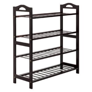 12 batten 4 tiers concise bamboo shoe rack coffee rt design
