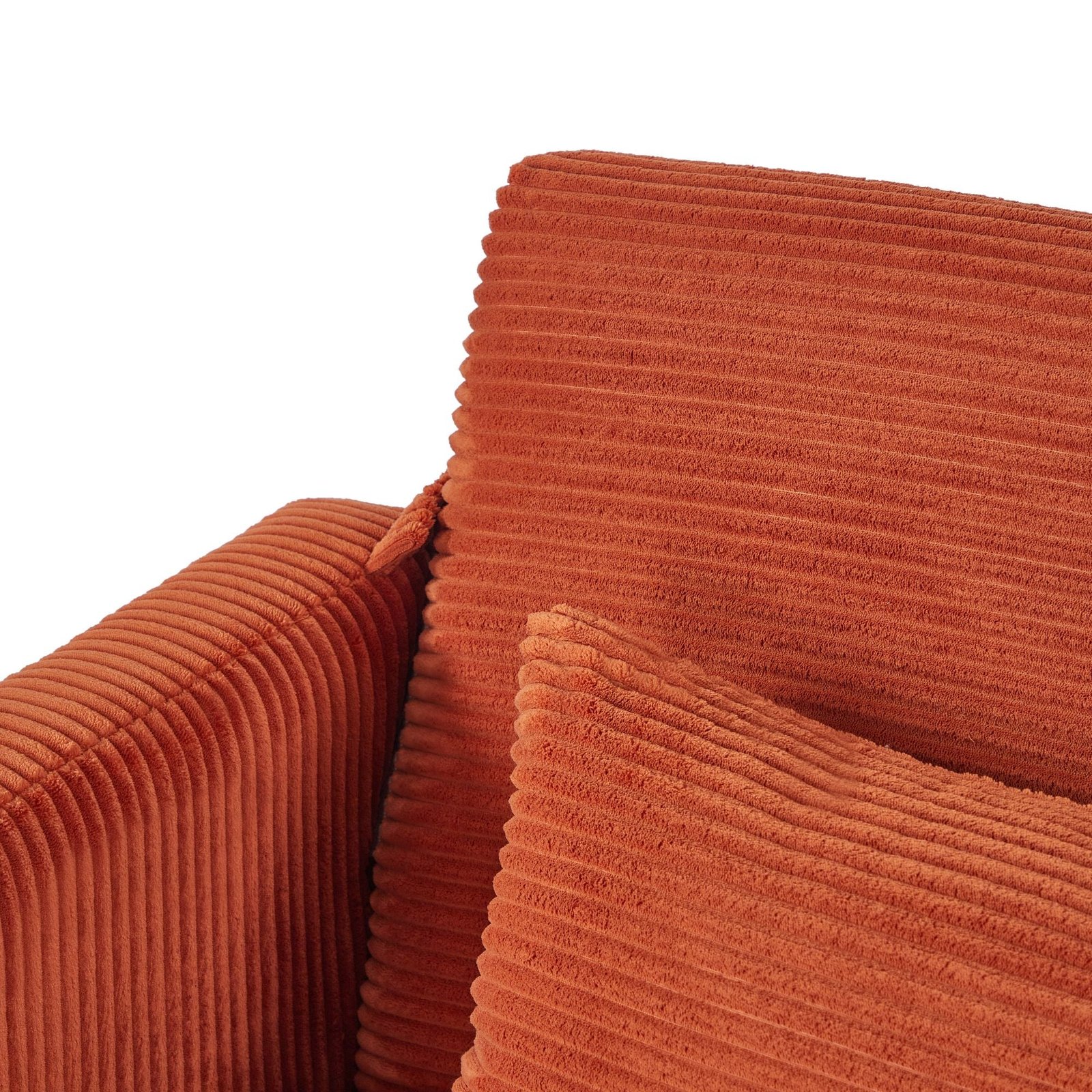 modern 2140og orange corduroy two seater living room sofa for bedroom office small spaces
