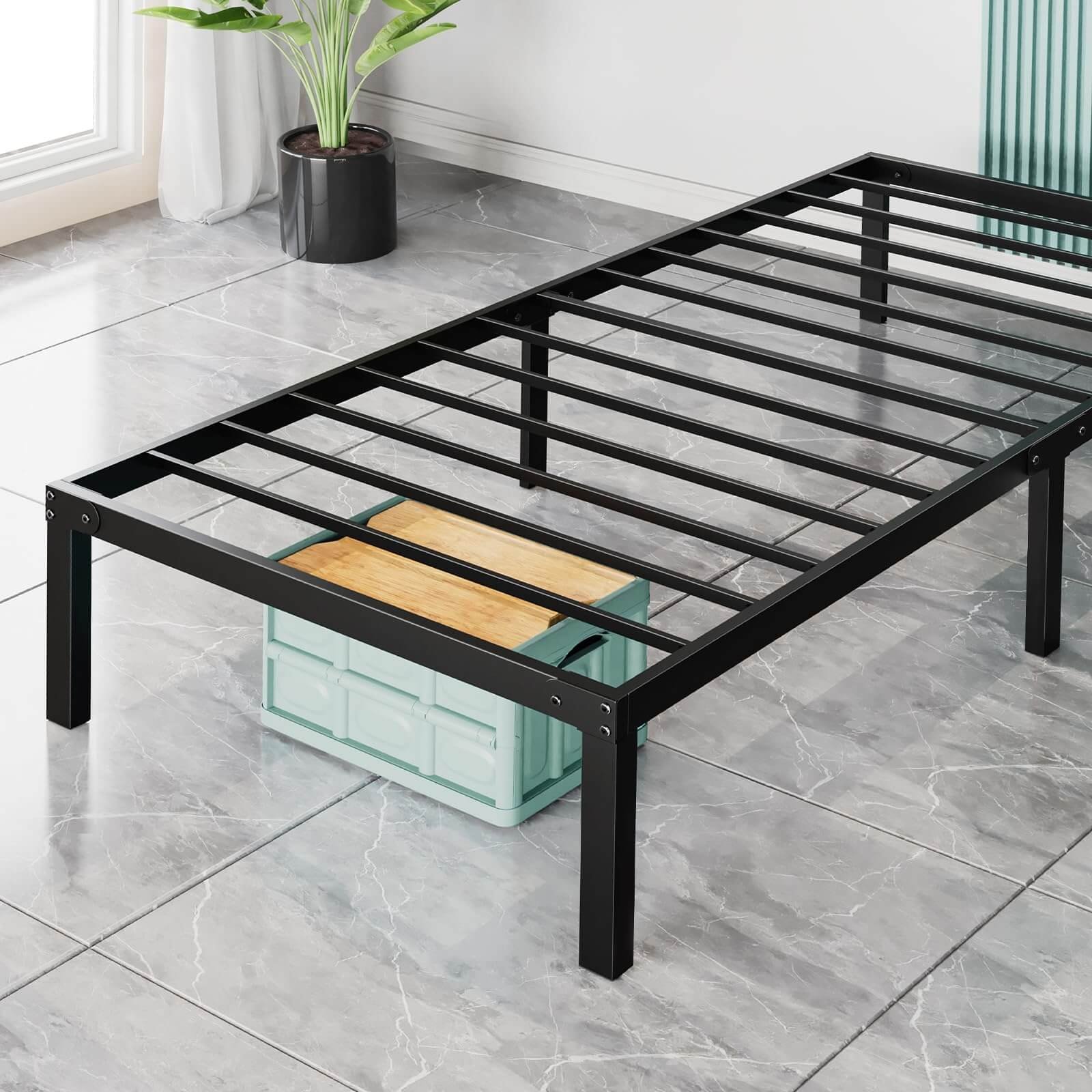 fcj heavy metal bed frame durable space saving bedroom furniture available in single double queen sizes minimalist simple design