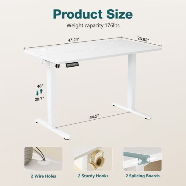fcj ergonomic height adjustable computer desk comfortable standing or seated workstation