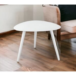 14" hms white aluminum end table elegant living room furniture