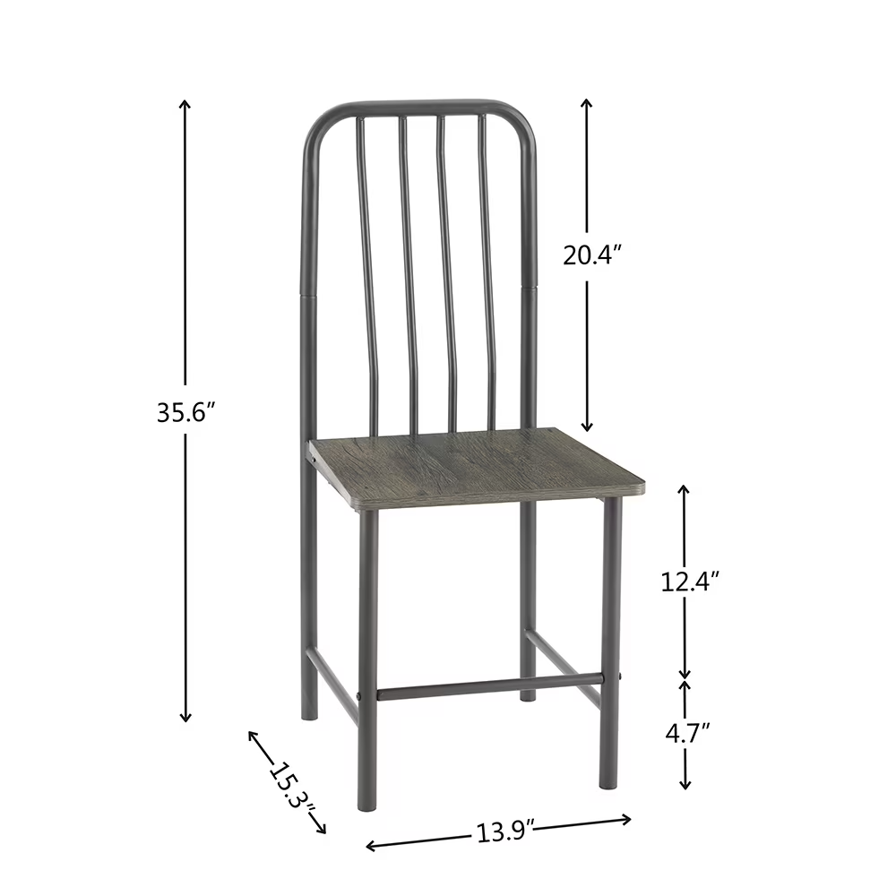 fcj luxury dining set 2 piece square glass tempered table 4 legs 2 metal chairs black brown for home office kitchen dining room
