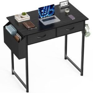 fcj ergonomic laptop table wooden metal convertible computer desk for small home office bedroom for writing learning hotel use