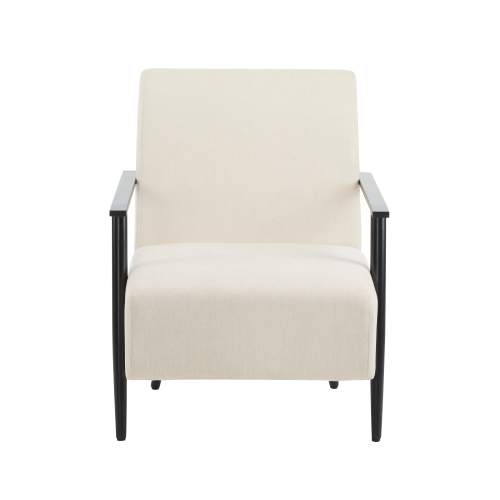 26.38 modern beige lounge chair sturdy metal frame polyester upholstery for living room bedroom office convenient storage