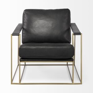 hms 34" contemporary black gold faux leather lounge chair modern home furniture foldable reclining storage for bedroom kitchen