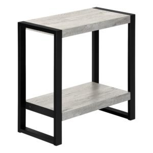 hms 24" black and gray end table with shelf elegant bookcase for home office decor