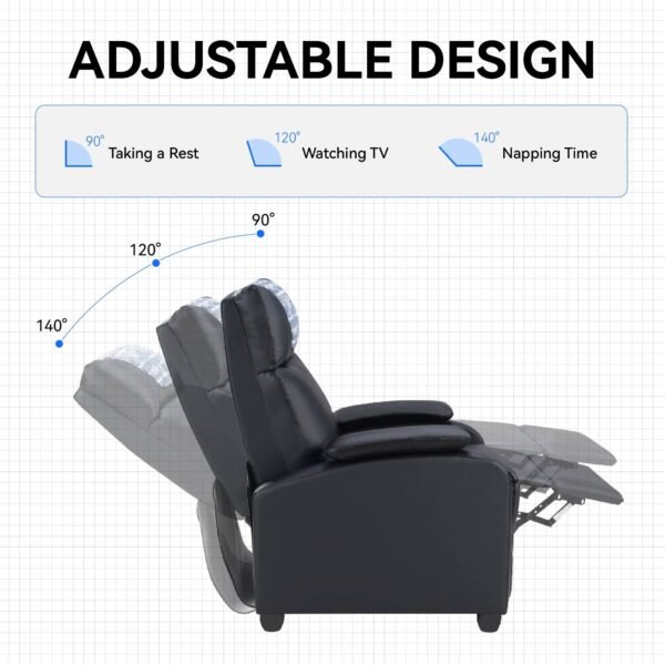 classic traditional manual recliner chair comfortable black single sofa for living room with arms and back