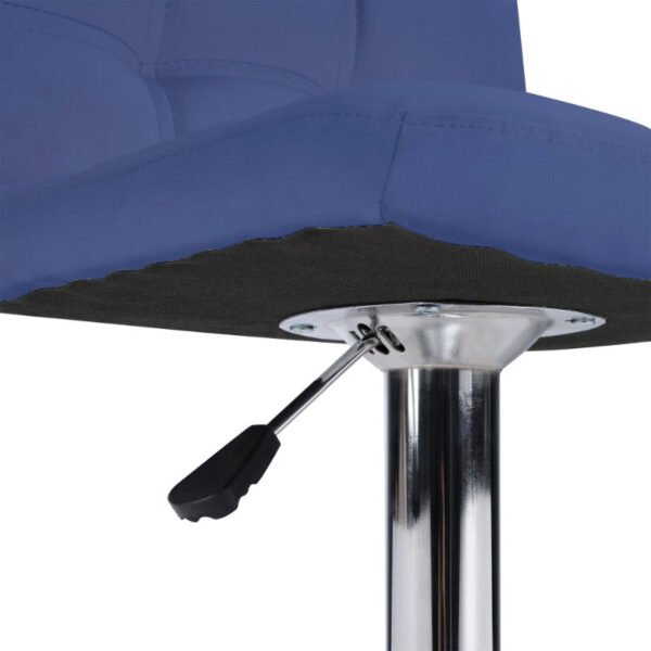bar stools 1 set of 2, counter height bar stools, square cushion bar stools with back, footstool, cafe, blue, 2 pieces