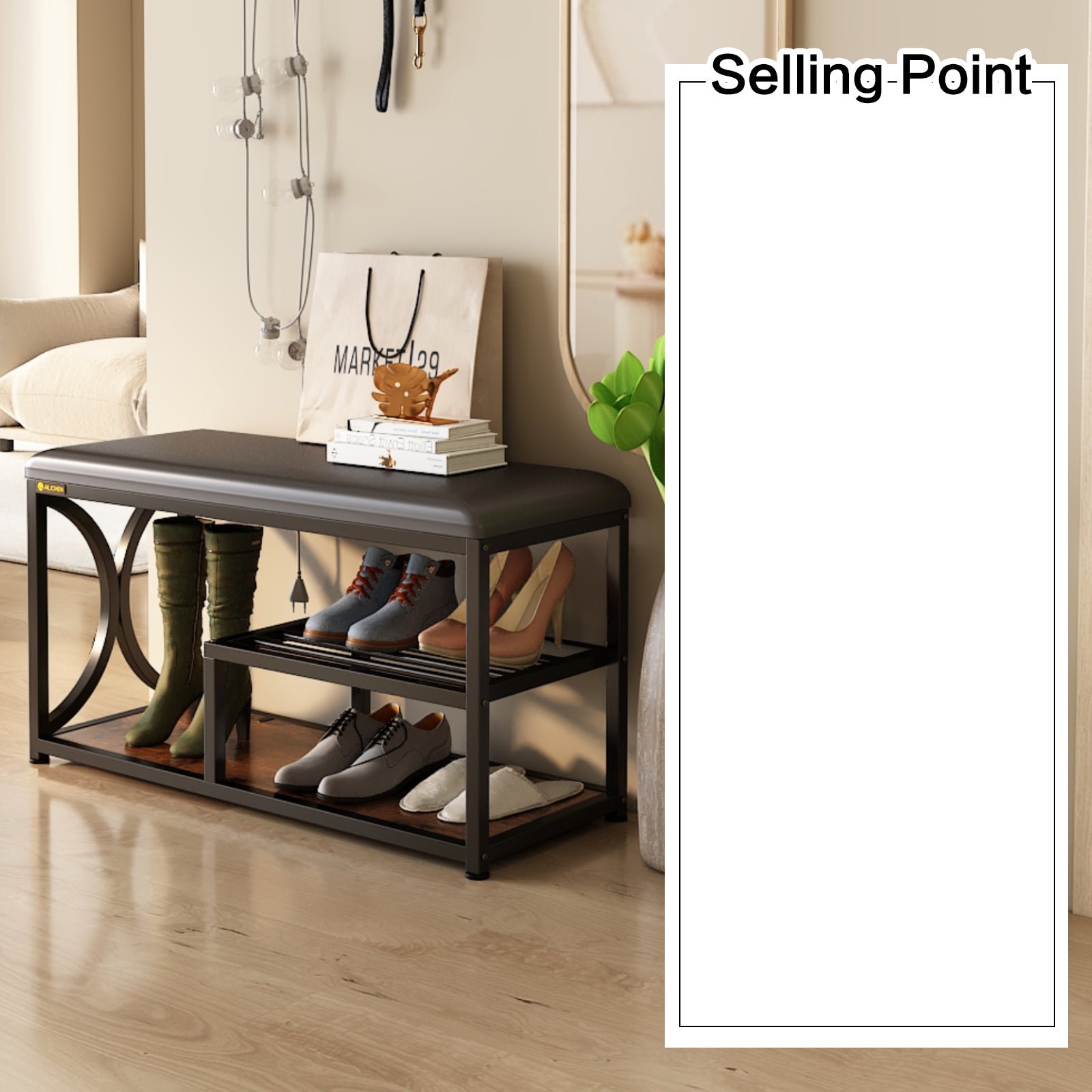 yq jenmw large space storage stool simple shoe rack bedroom seat shoe stool
