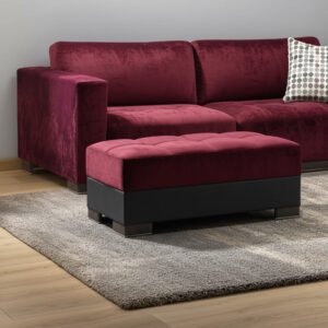 burgundy black brown microfiber tufted storage ottoman hms 50 stools & ottomans