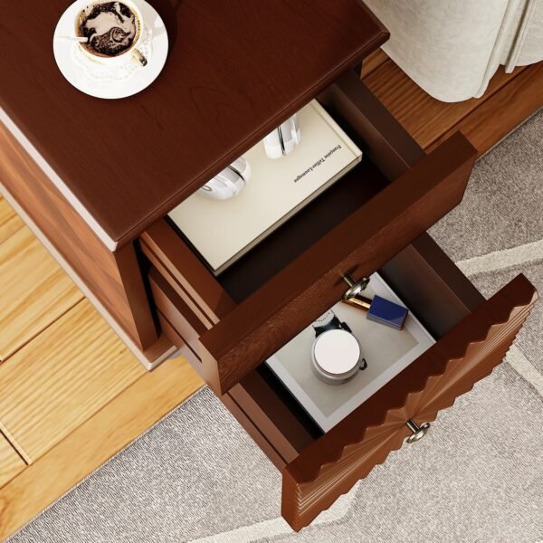 2 drawer modern sofa side table slim nightstand for living room and bedroom home furniture