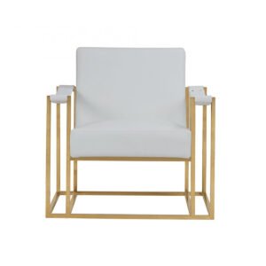 hms 31 modern white and gold faux leather lounge chair for bedroom hotel dining and living room home furniture
