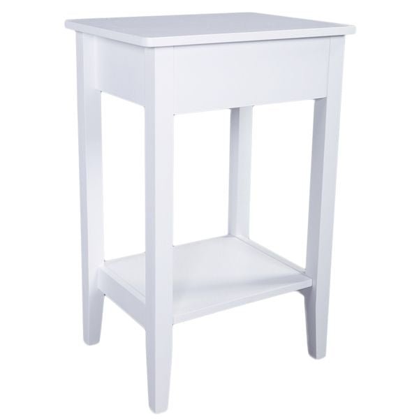 white two layer bedside table and coffee table with drawer nightstands