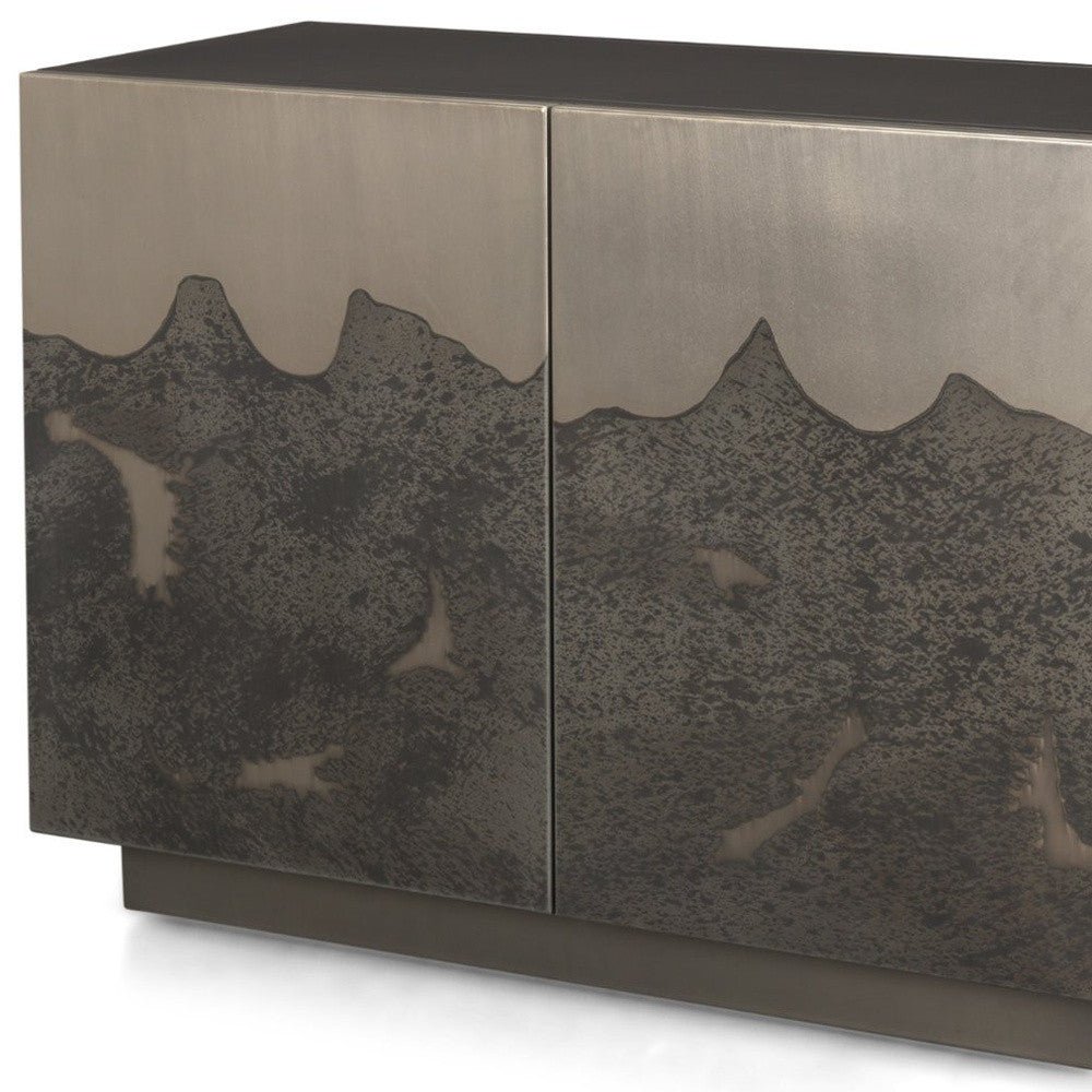 hms 30" gray distressed metal textured door accent cabinet double door kitchen cabinets