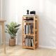 4 tier living room bookcase durable rubber wood with side fences elegant bookshelf for home office or classroom