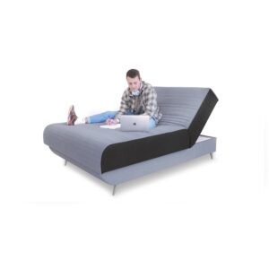 hms light gray full adjustable polyester upholstered mattress no bed frame required