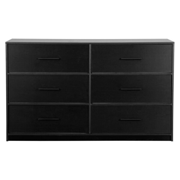 6 drawer dresser with large fabric drawers, black