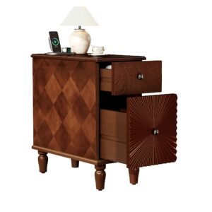 2 drawer modern sofa side table slim nightstand for living room and bedroom home furniture