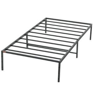 14 inch twin metal bed frame platform no box spring needed easy assembly noise free embedded mattress foundation steel slat