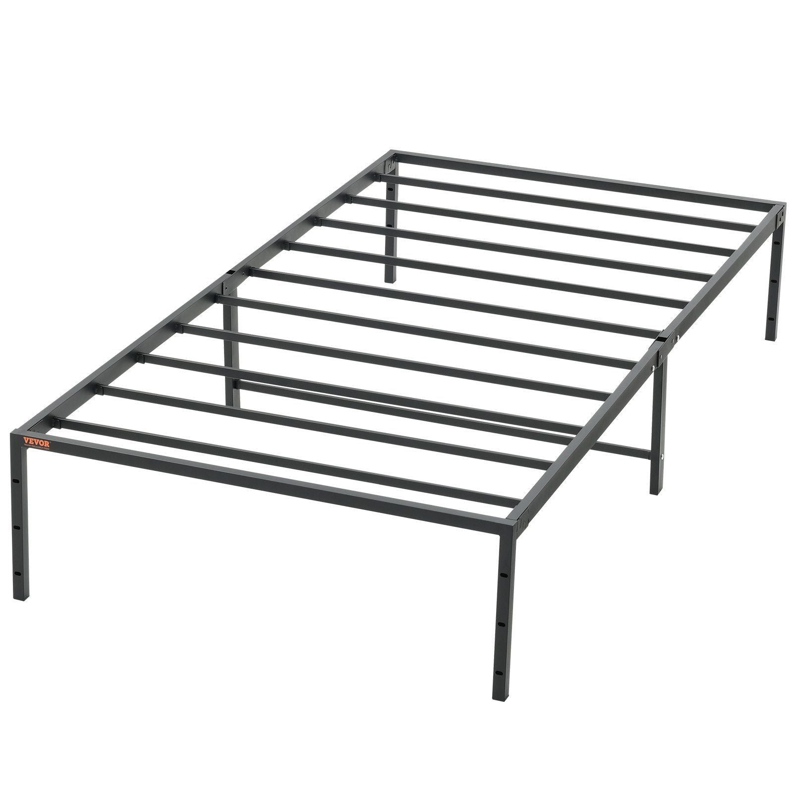 14 inch twin metal bed frame platform no box spring needed easy assembly noise free embedded mattress foundation steel slat