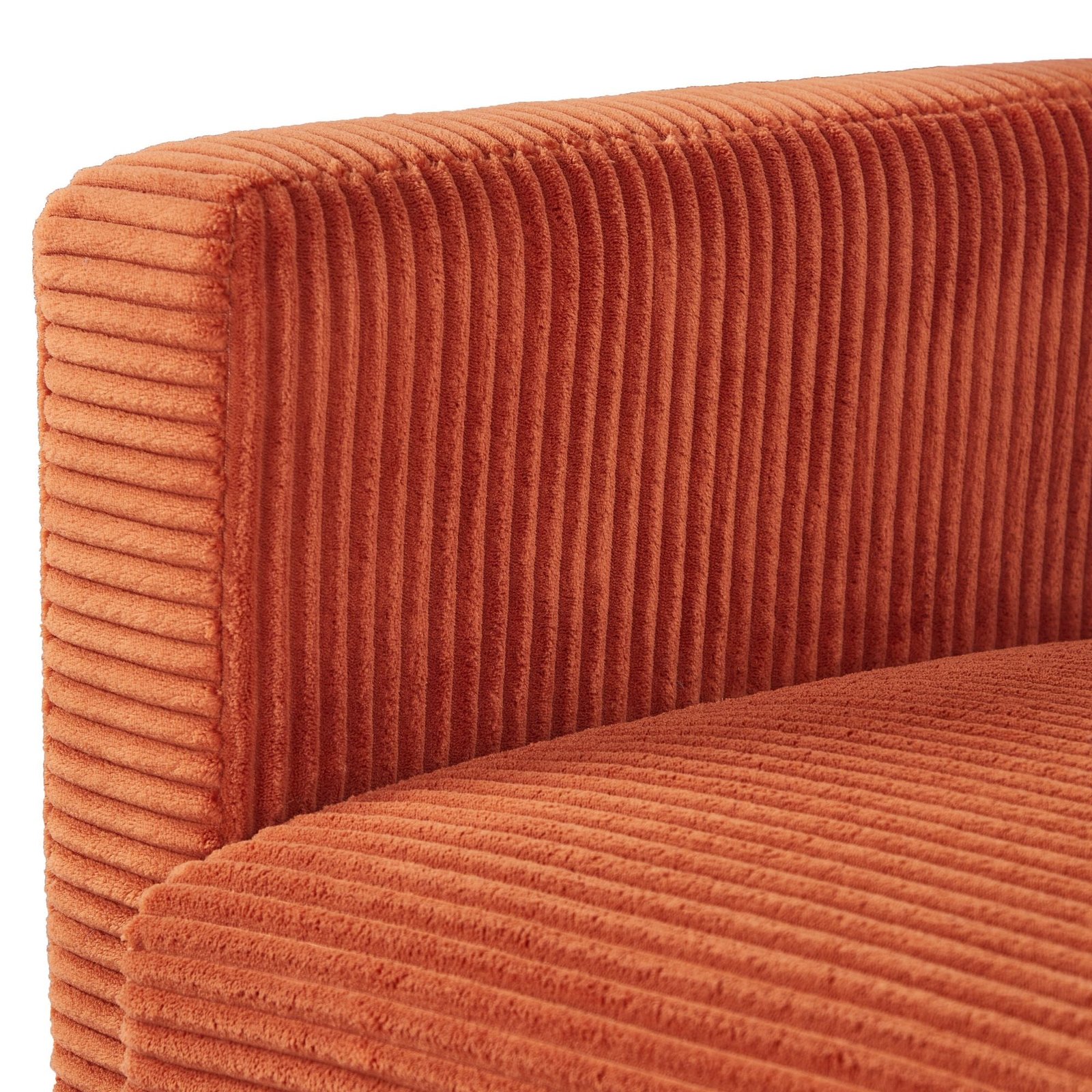 modern 2140og orange corduroy two seater living room sofa for bedroom office small spaces