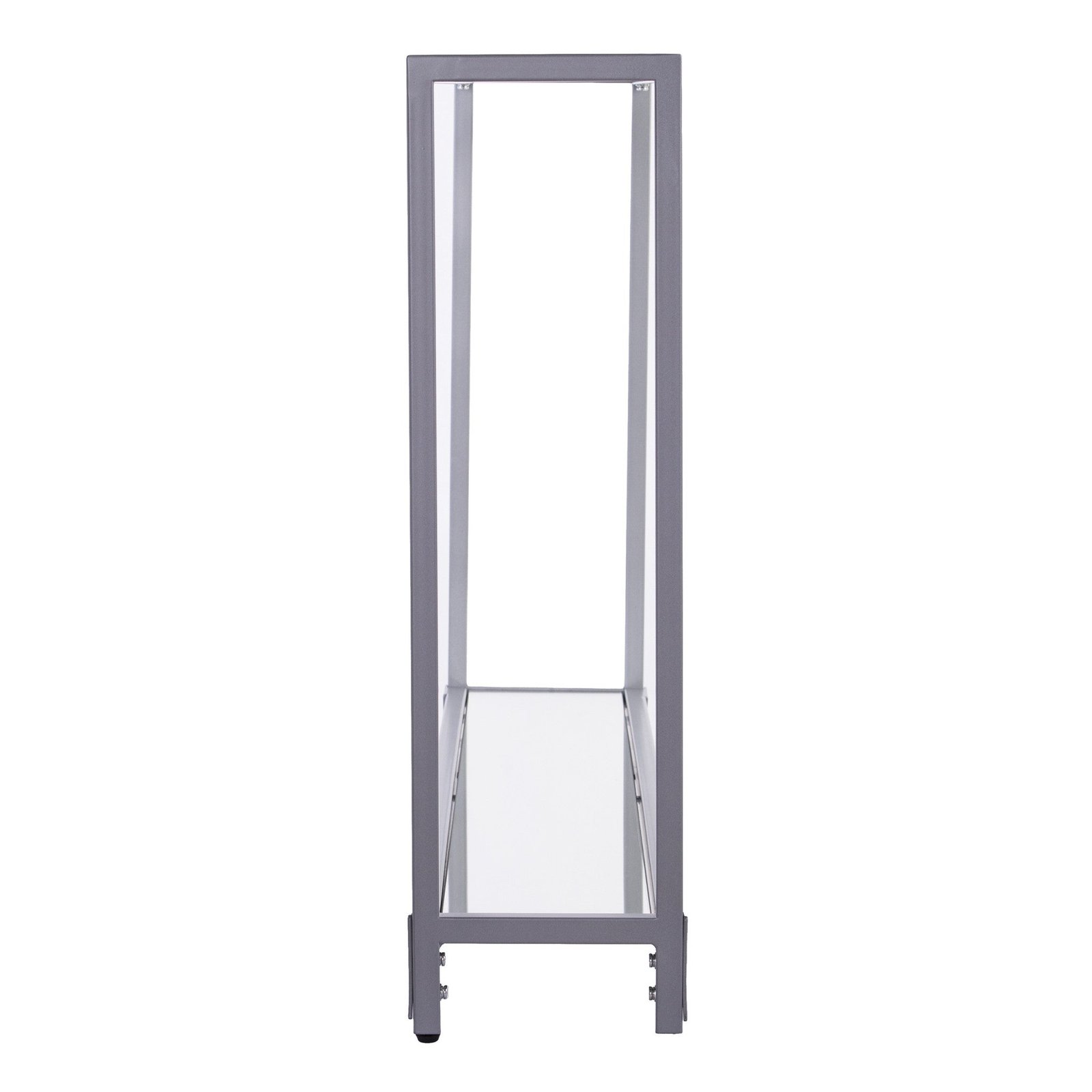 hms 56" clear and silver glass mirrored floor console table with storage elegant and practical console tables