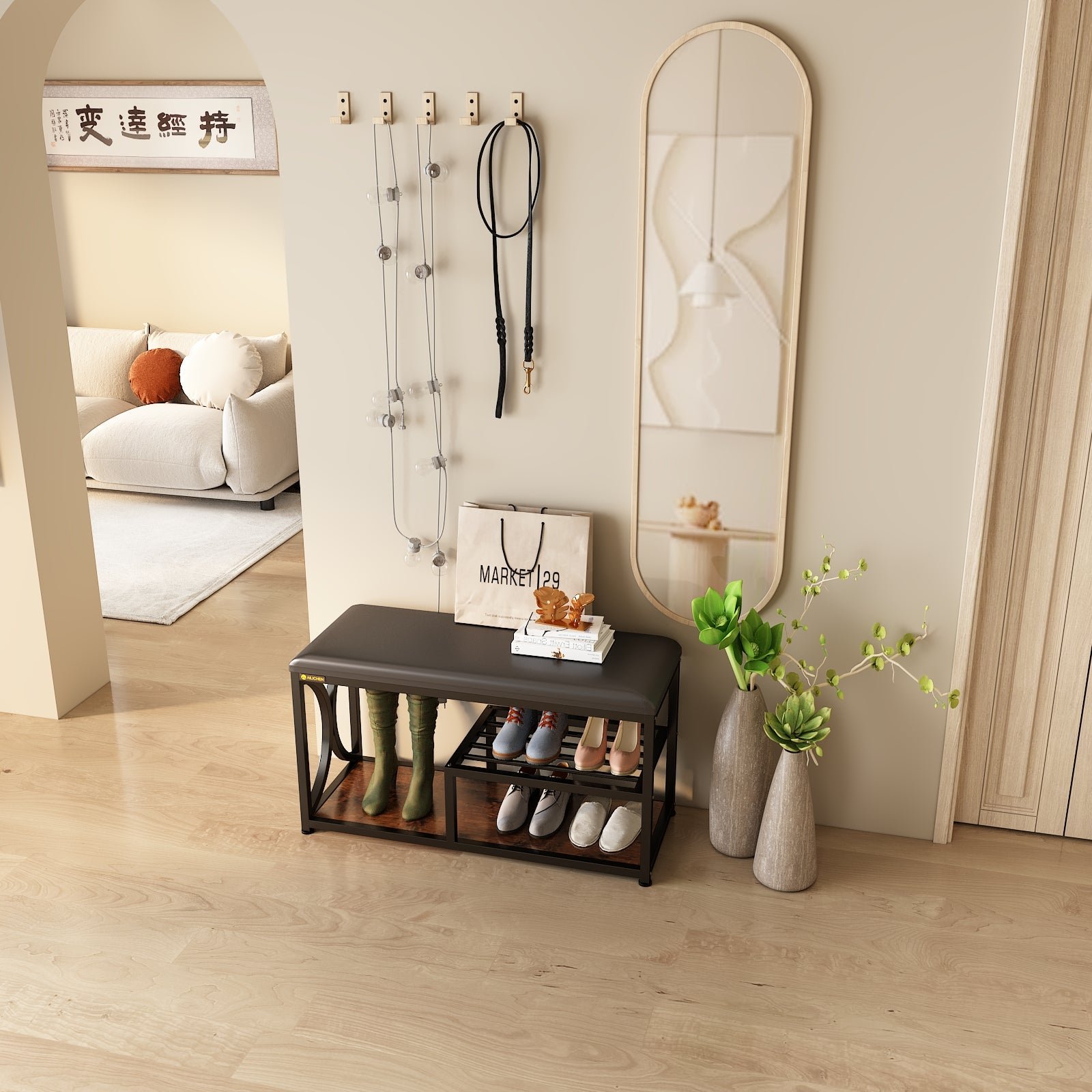 yq jenmw large space storage stool simple shoe rack bedroom seat shoe stool