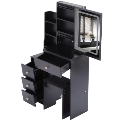 29.2 small size left bedside cabinet makeup vanity table cushioned stool large sliding touch control tri color switching high
