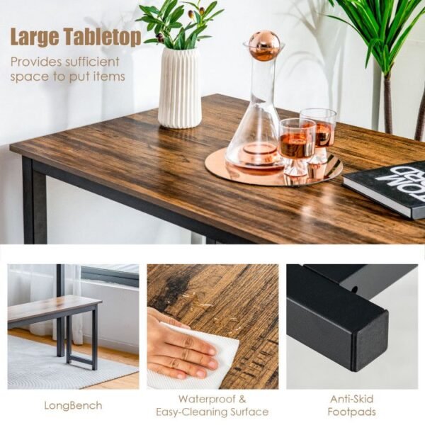dining room set with 3 pieces includes table and 2 benches for kitchen bar use