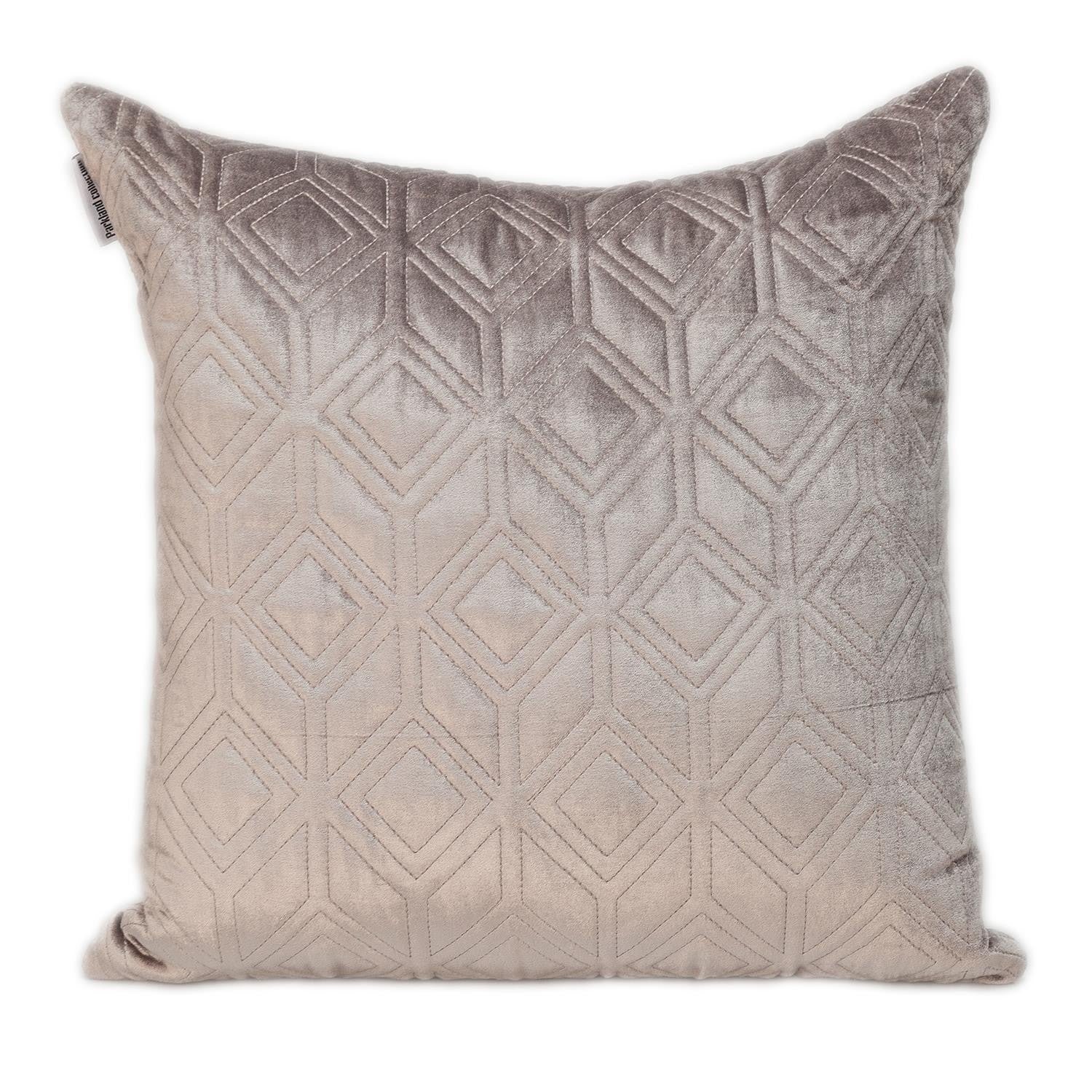 hms tufted diamonds taupe velvet accent pillow elegant living room chair accessory