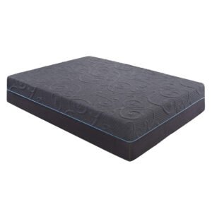 14 inch queen size bed mattress gel infused memory foam hybrid mattress, dark gray, mattress in a box, medium firm comfort