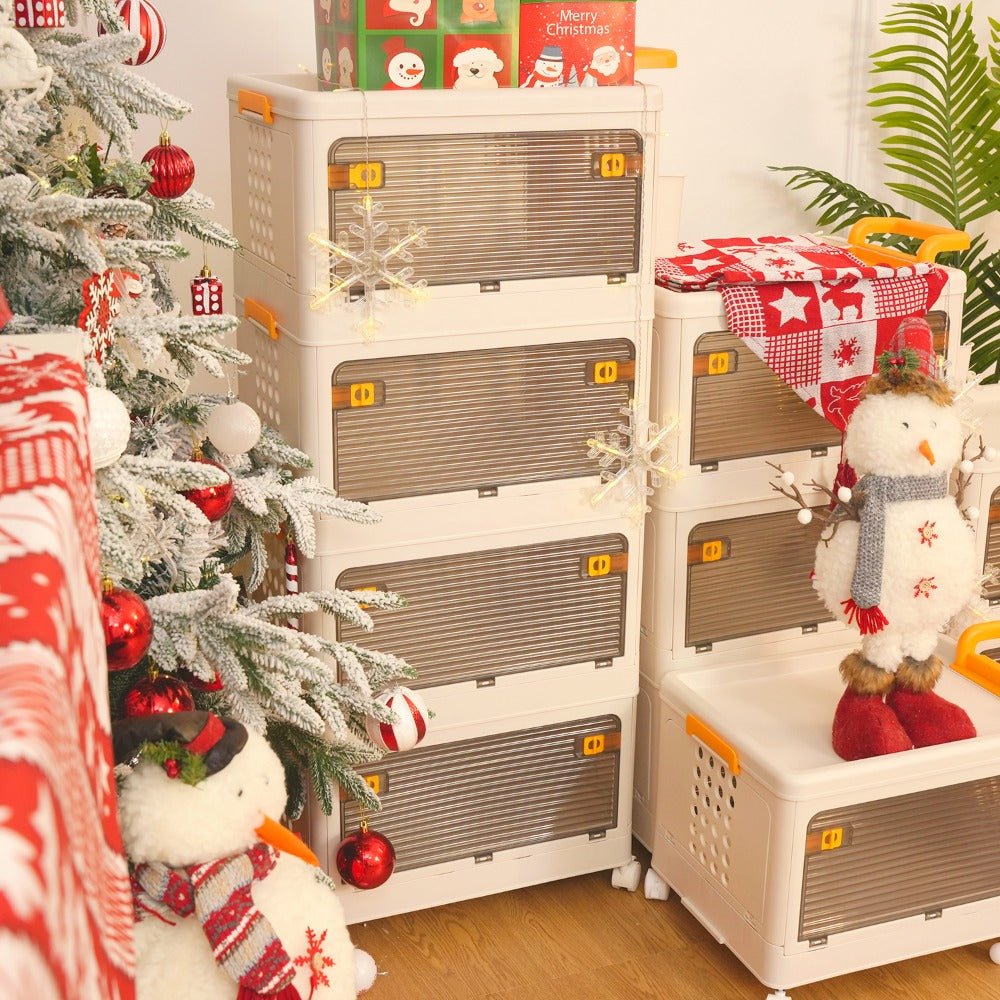 foldable storage, large double opening storage box with lid with wheels large storage box for clothes, snacks, toys and books