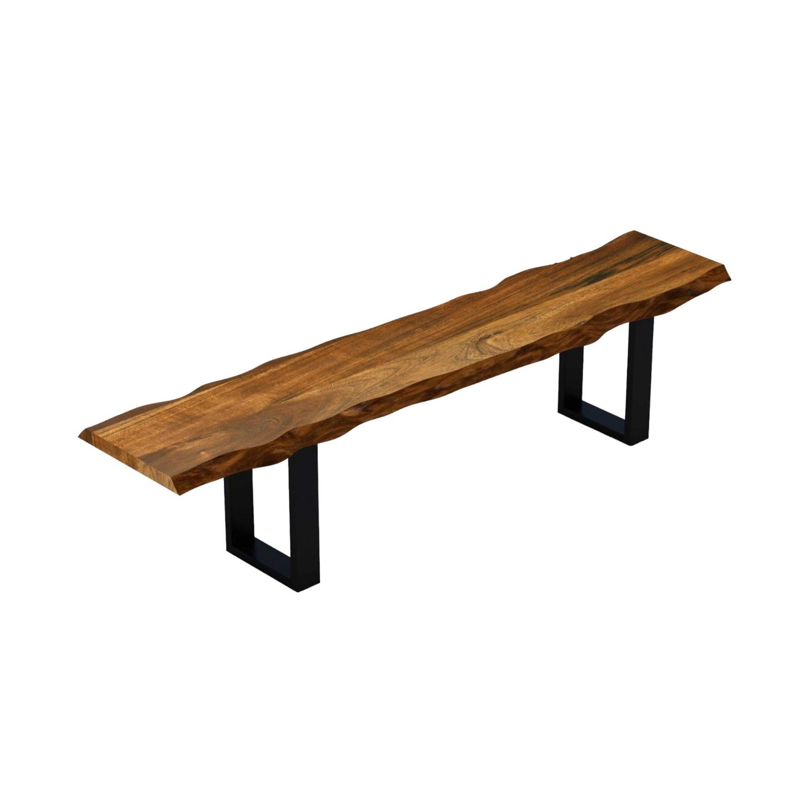 hms 68 live edge solid wood dining bench in brown and black elegant dining room furniture