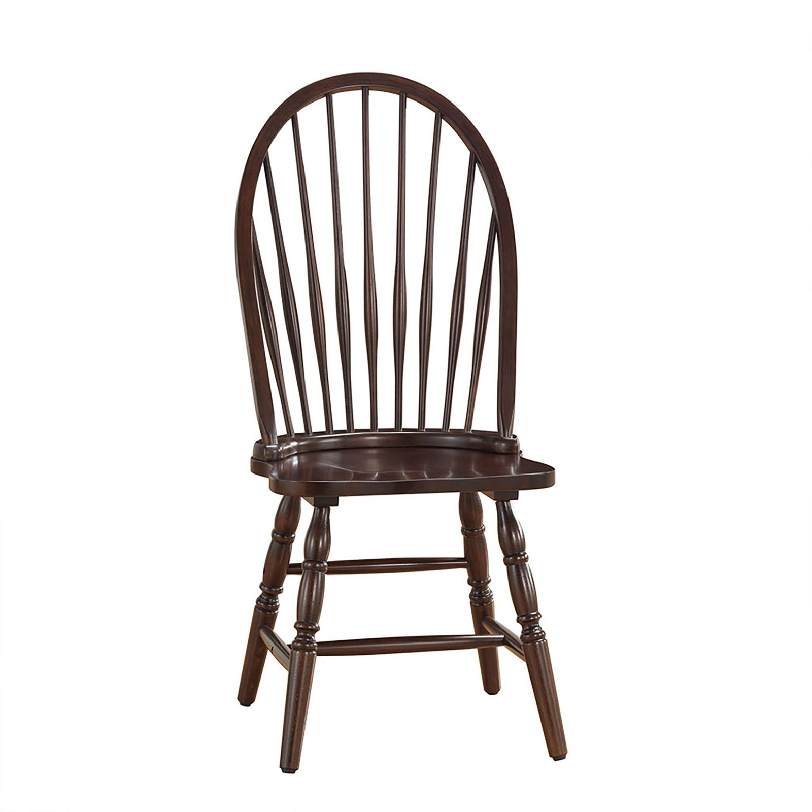 hms espresso wood windsor back dining side chair for living room