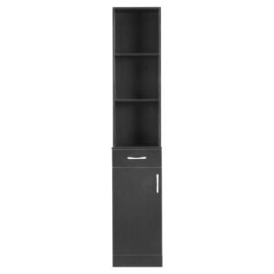fch triamine one door one drawer three compartments high cabinet black mdf bathroom wall furniture